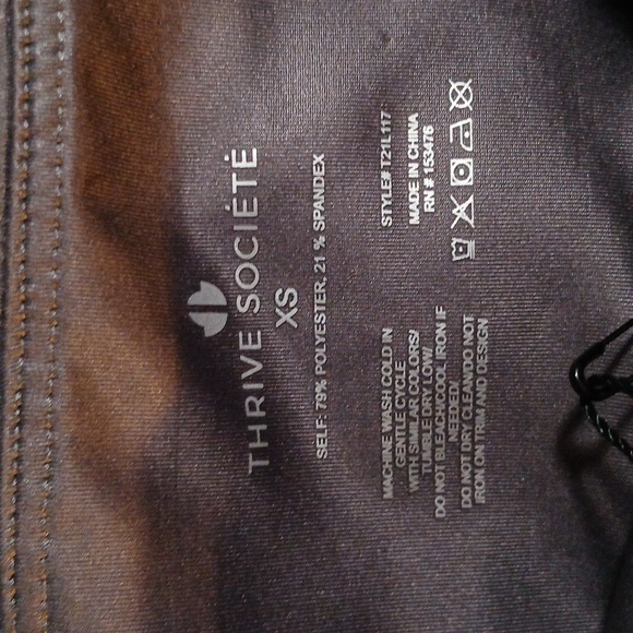 NWT Thrive Societe metallic gray leggings - Picture 4 of 5